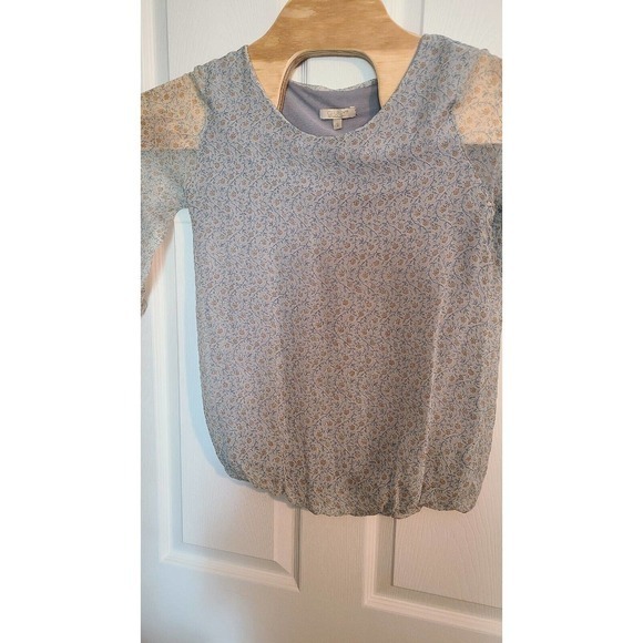 Giusy Italy 100% Silk Pullover Blouse Top‎ Size Small Sheer Sleeves Elastic - Picture 3 of 4